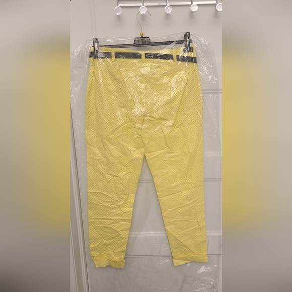 2 for 1 🥰 ELISSIA Women Pants Yellow Black dot with Black belt🪅 - Picture 2 of 9